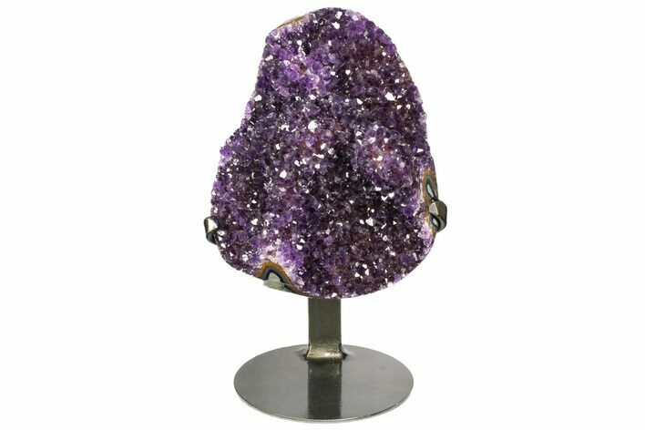 Amethyst Geode Section With Metal Stand - Uruguay #153326